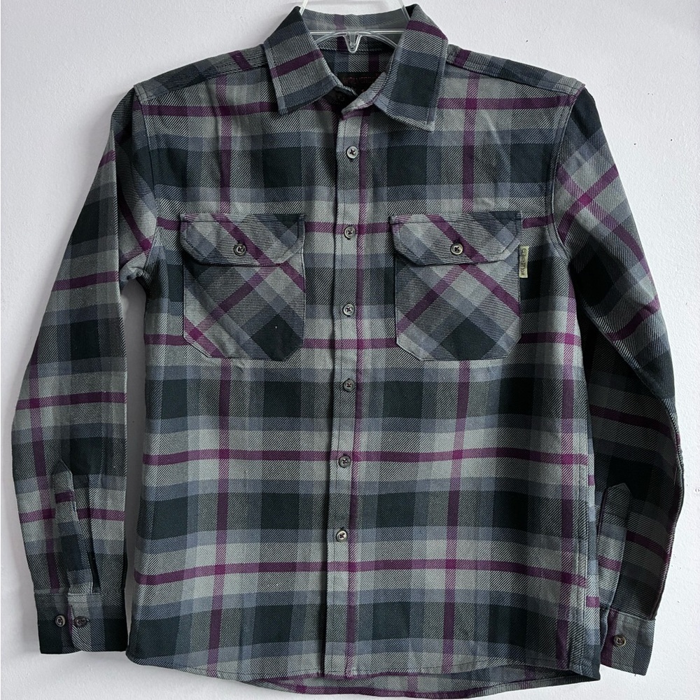 Wolverine Men’s Gray Plaid Flannel Shirt, Small, Button Front, NWOT